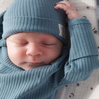 Confezione neonato in cotone biologico blu