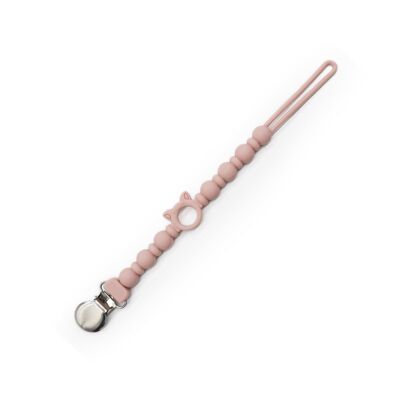 Attache tétine en silicone - Rose pâle