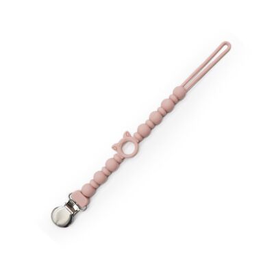 Silicone pacifier clip - Pale pink