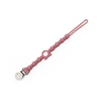 Attache tétine en silicone - Rose 1