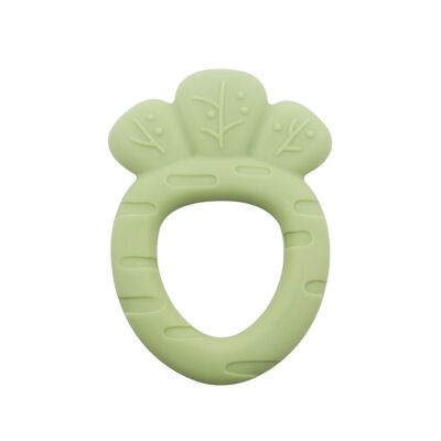 "CARROT" silicone teething ring for babies - Green