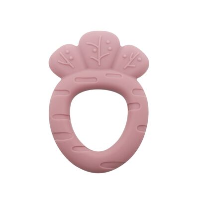 "CARROT" silicone teething ring for babies - Dark pink