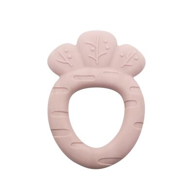 "CARROT" silicone teething ring for babies - Light pink