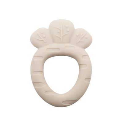 "CARROT" silicone teething ring for babies - Beige