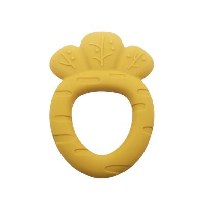 "CARROT" silicone teething ring for babies - Yellow