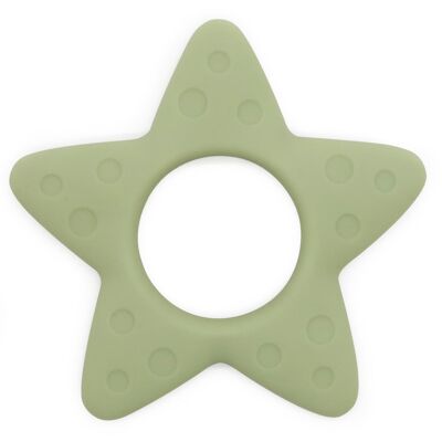 "STAR" silicone teething ring for babies - Green
