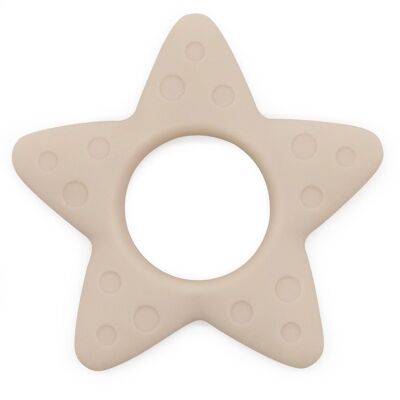 Anello da dentizione in silicone "STAR" per bebè - Beige