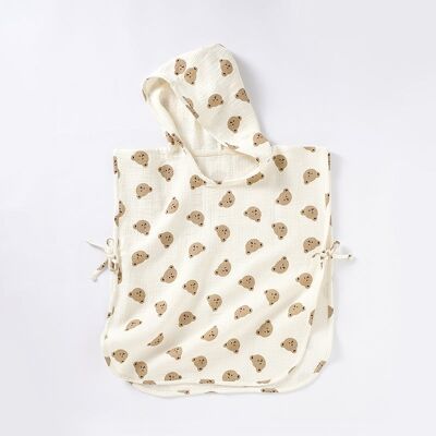 Absorbent bath cape in organic cotton