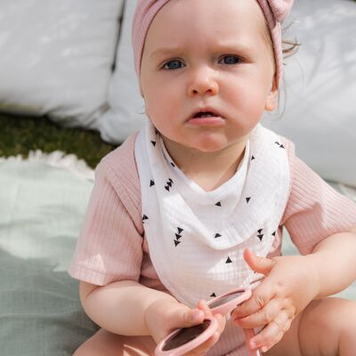 Bandana bib in 100% organic cotton gauze - white