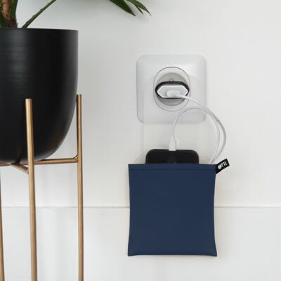 OFYL CASE charger organizer in NAVY BLUE imitation