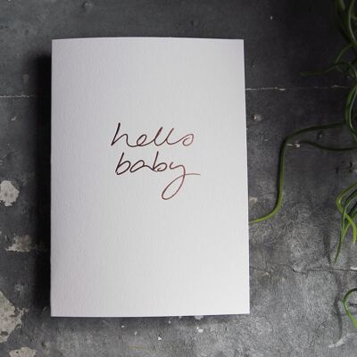 Hello Baby - Carte de voeux déjouée à la main