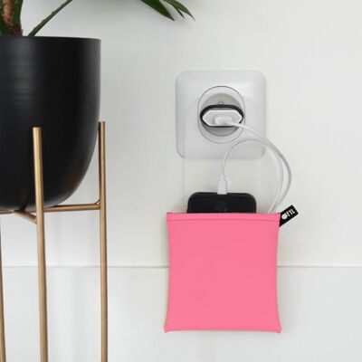 OFYL CASE charger organizer in PINK imitation