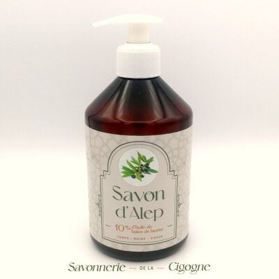 Liquid Aleppo soap 500 ml with 10% bay laurel oil