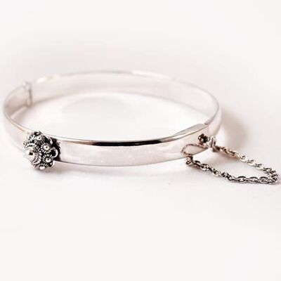 Luxury Silver Bracelet with Handmade Zeeland Knot of 10mm