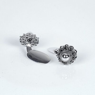 Gemelli Argento con Nodo Zelanda 14mm