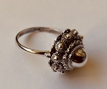 Bague en Argent avec Bouton Zeeland 18mm 3