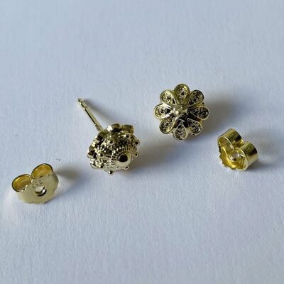 Gold Zeeland Button Ear Studs 8mm