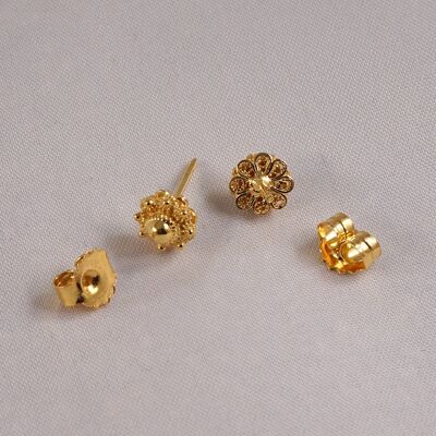 Gold Zeeland Button Ear Studs 6mm