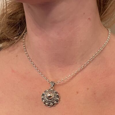 Silberne Jasseron-Halskette 4 mm dick - 45 Zentimeter