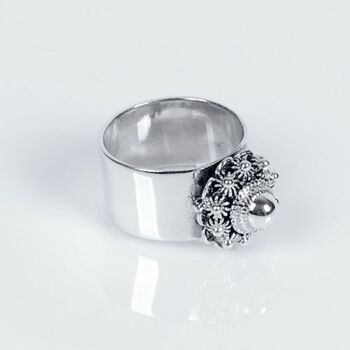 Bague large anneau en argent avec noeud Zeeland 10 mm 2