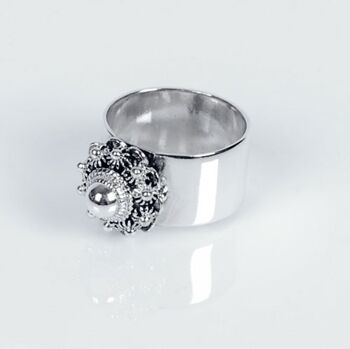 Bague large anneau en argent avec noeud Zeeland 10 mm 3