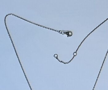 Collier Y en Argent avec 1 Bouton Zeeland de 10mm, 8 de 8mm et une Perle 4