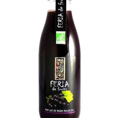 Pure organic red grape juice