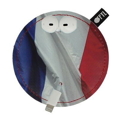 OFYL anti-tangle headphone organizer printed with French flag