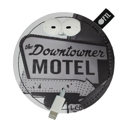 OFYL tangle-free headphone organizer with Downtowner MOTEL print