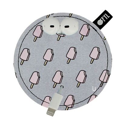 OFYL anti-tangle headphone organizer with ice cream print