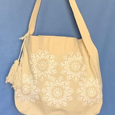 3D handcrafted SILK-SCREEN PRINTED tote bag in rubber