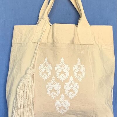 HANDMADE SILK-SCREEN PRINTED tote bag in rubber 1