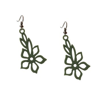 Boucles Fleur de Tiaré - kaki 1