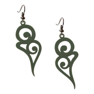 Courbe earrings - large model, khaki