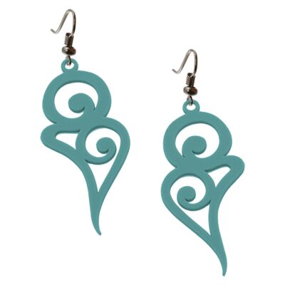Courbe earrings - large model, turquoise