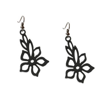 Tiare Flower Earrings - black