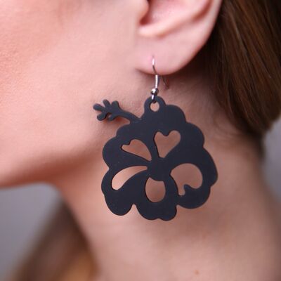 Hibiscus earrings - round model