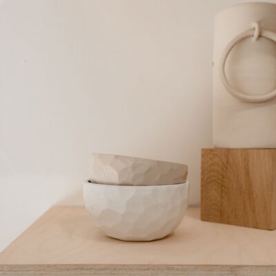 Handmade chiseled wabi-sabi ceramic bowl aperitif design deco bowl