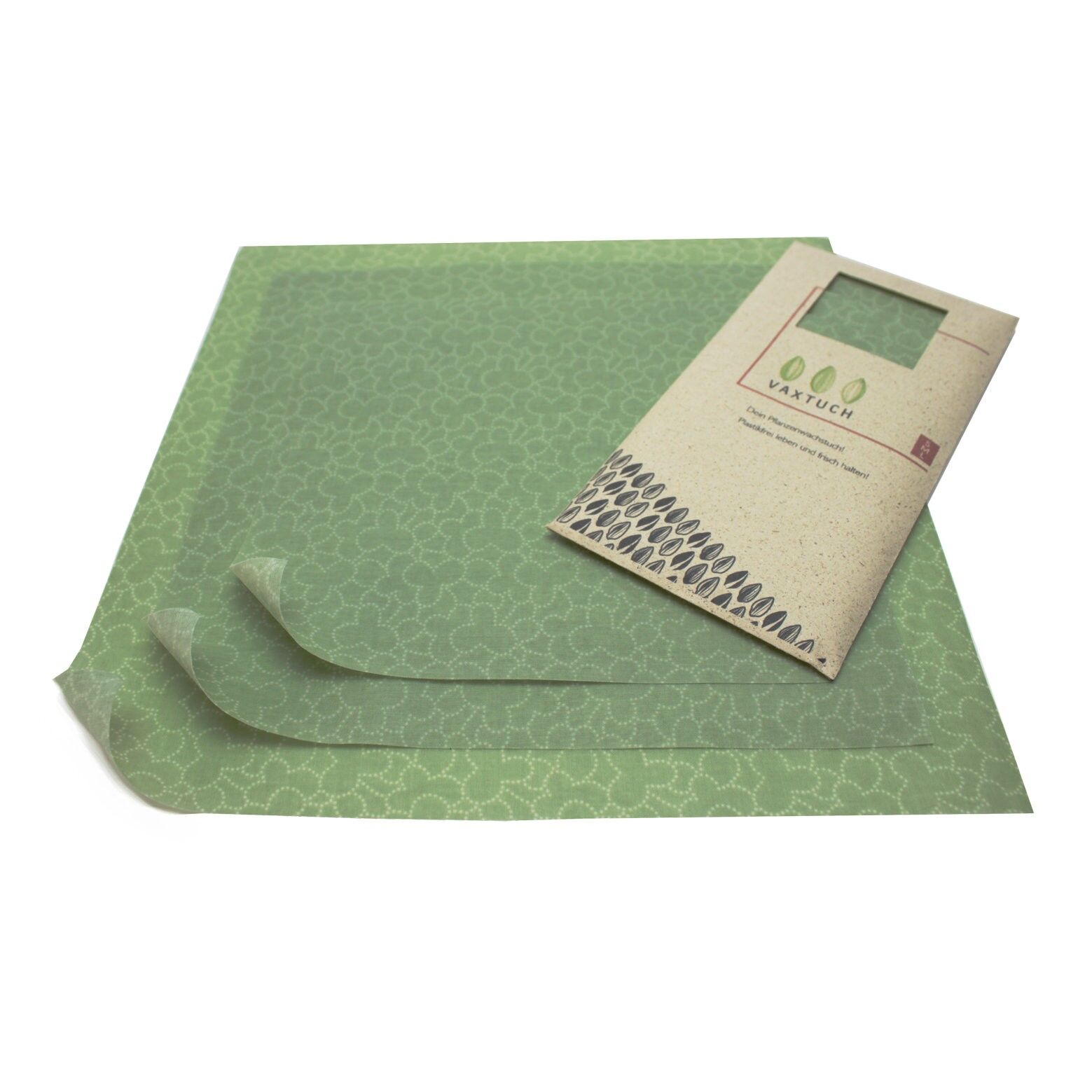 Vaxtuch - BASIS-SET 3 Größen S/M/L - "Klee", vegan