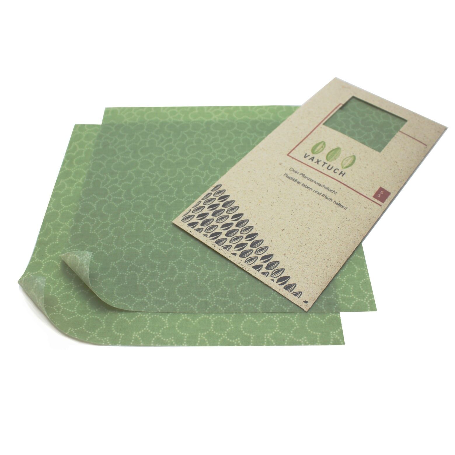 Vaxtuch- vegan, Doppel-Set Größe M - Klee