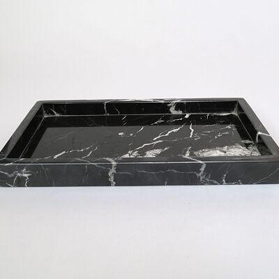 Tray marble black 30x15cm