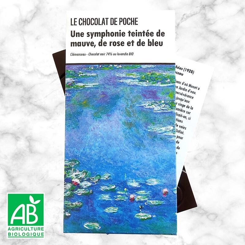 Tavoletta di cioccolato fondente 74% con lavanda BIO - Una sinfonia sfumata di malva, rosa e blu
