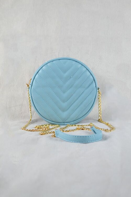Pastel Blue Quilted Circle Bag