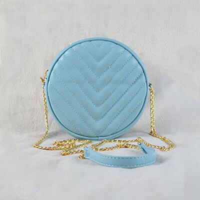 Pastel Blue Quilted Circle Bag