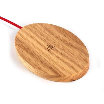 Wireless Charger "Eiche" - Rot