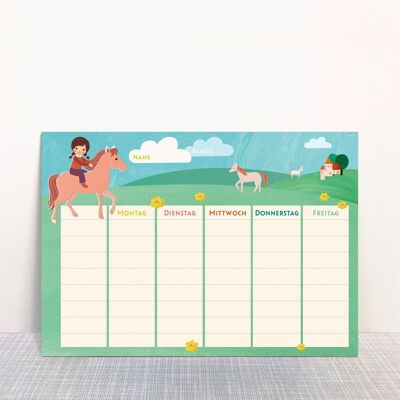 Postcard timetable horses