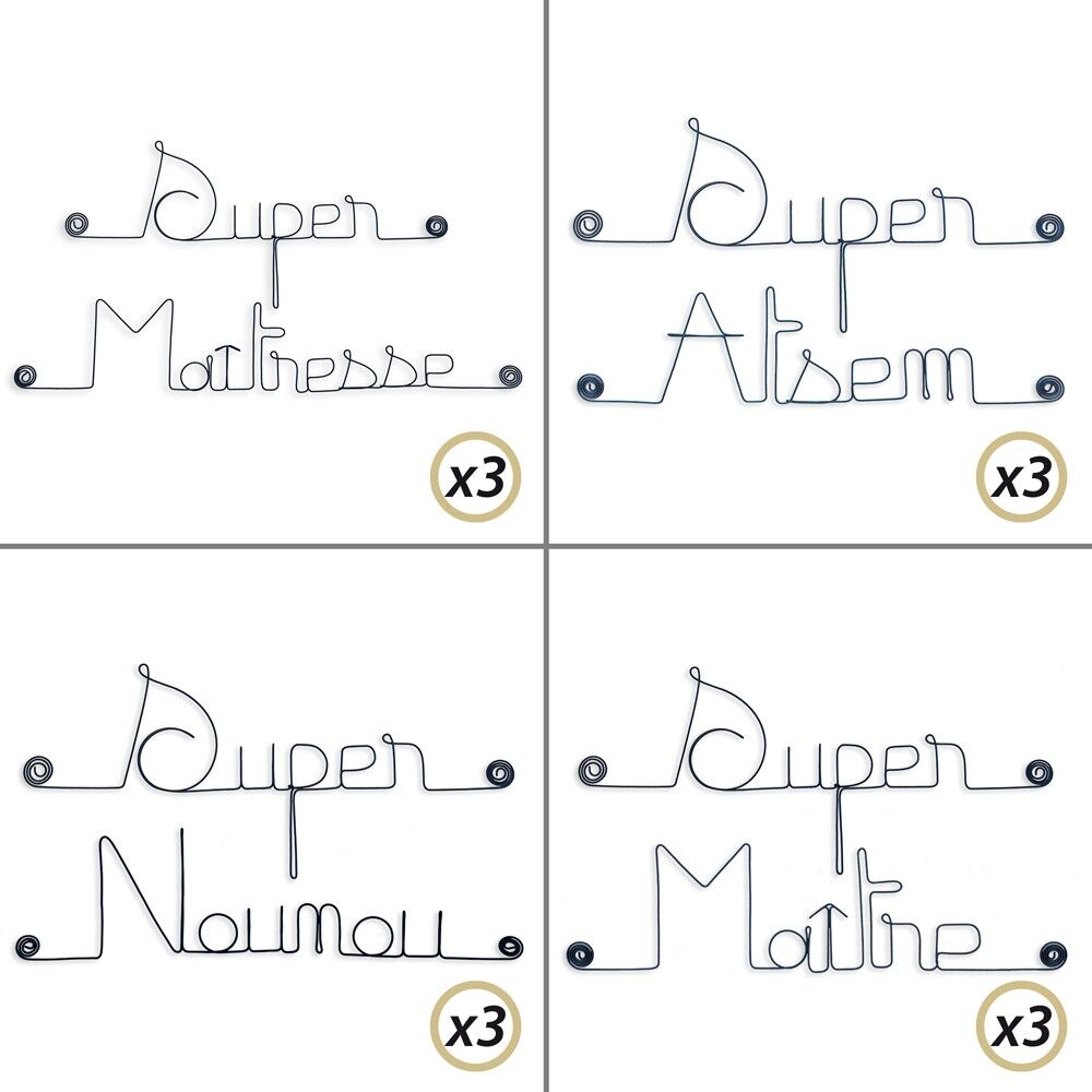 Decoración de pared de alambre - 10% de descuento Pack de implementación: REGALO DE FIN DE CURSO ESCOLAR - Maestro - para fijar - Joyas de pared