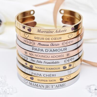 TOP SALES - Set of 10 engraved message bangle bracelets | Bestsellers