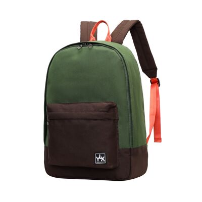 YLX Classic Backpack | Army Green & Brown | High School Students