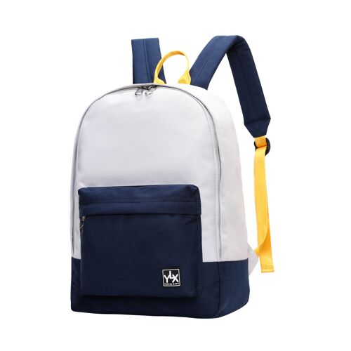 YLX Classic Backpack | Off White & Navy Blue | High School Students